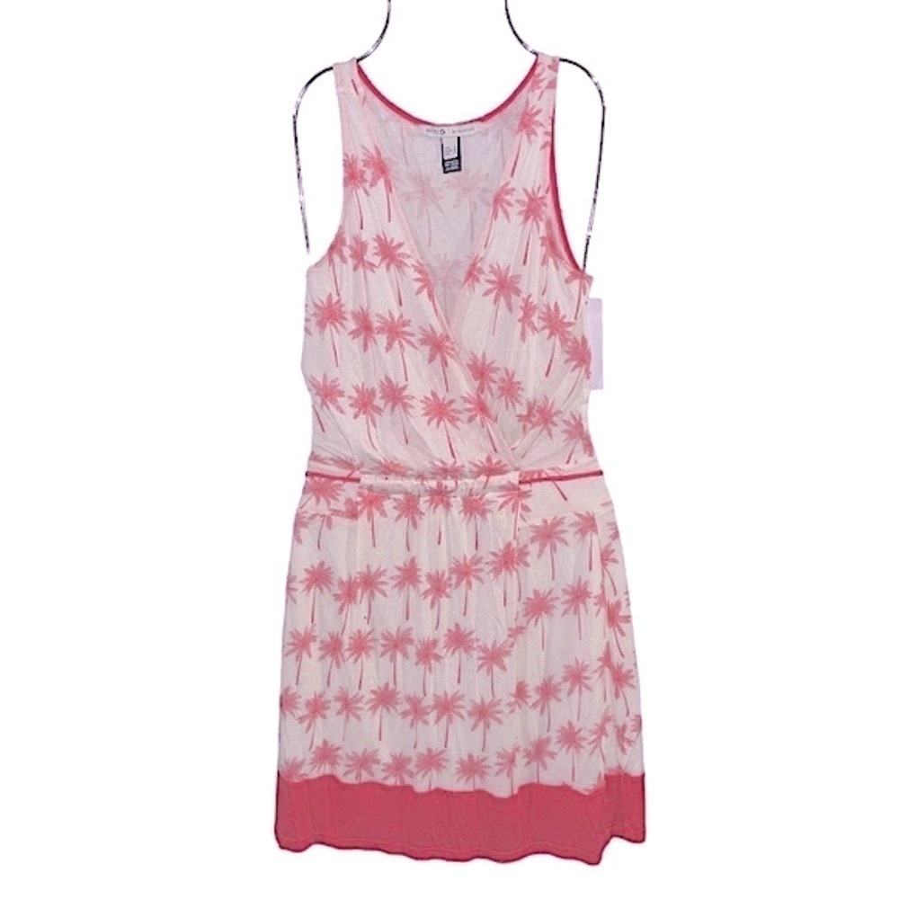 NWT MNG by Mango Pink Palm Summer Dress